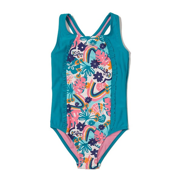 Ruffled Detail Racerback One Piece Speedo USA