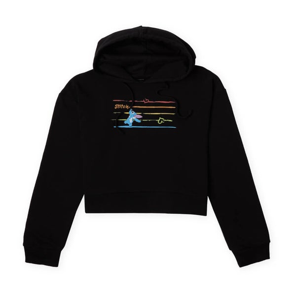 Disney Sketch Women's Cropped Hoodie Black retro vibes and