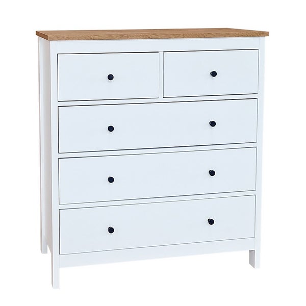 Ren 5 Drawer Chest White Homebase