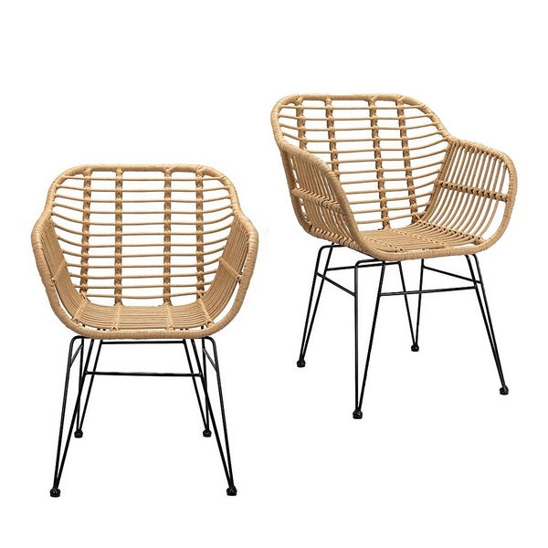 Ronnie Rattan Dining Chair Set of 2 Homebase