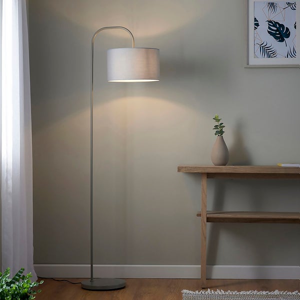 Kendal Floor Lamp Grey Homebase