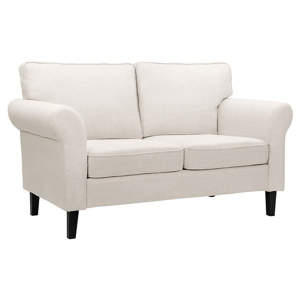 Linea Woven Fabric 2 Seater Sofa in a Box Natural Homebase