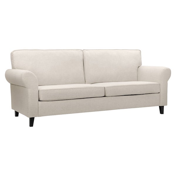 Linea Woven Fabric 3 Seater Sofa in a Box Natural Homebase