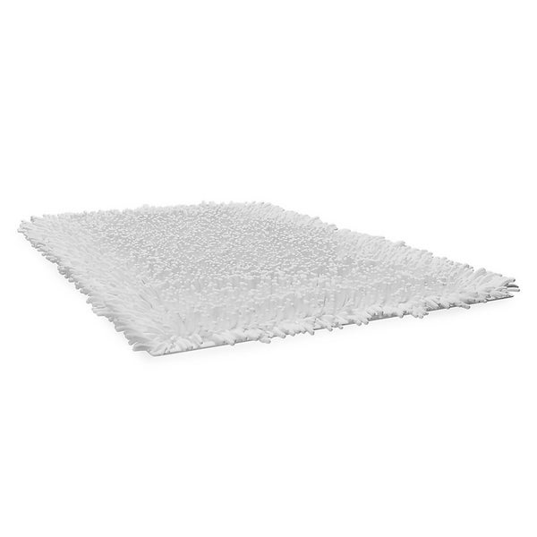 Chenille Bath Mat 80x50cm White Homebase