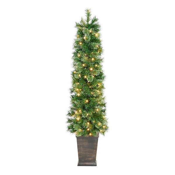 5ft Cashmere Potted Prelit Artificial Tree Homebase