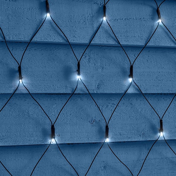 3x2m LED Timer Net Outdoor Christmas Light Bright White (Battery