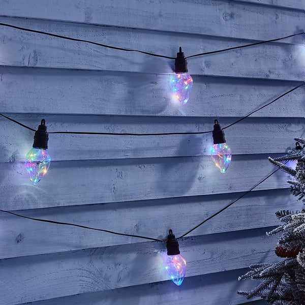 10 Twinkling Cone Copper Wire LED Connectable Outdoor Christmas String