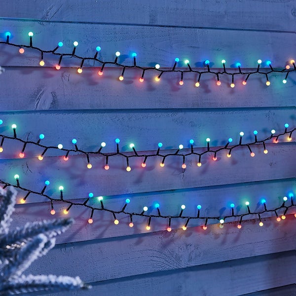 240 Compact Ball LED Outdoor Christmas String Lights Multicoloured