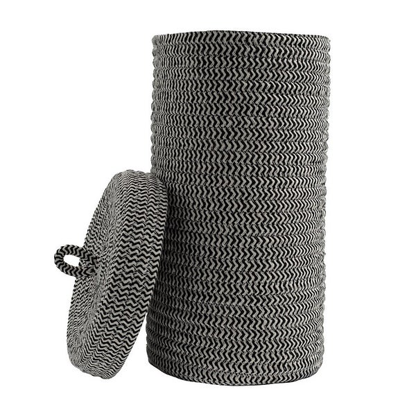 Homebase Edit Cotton Rope Toilet Roll Holder Black & White Homebase