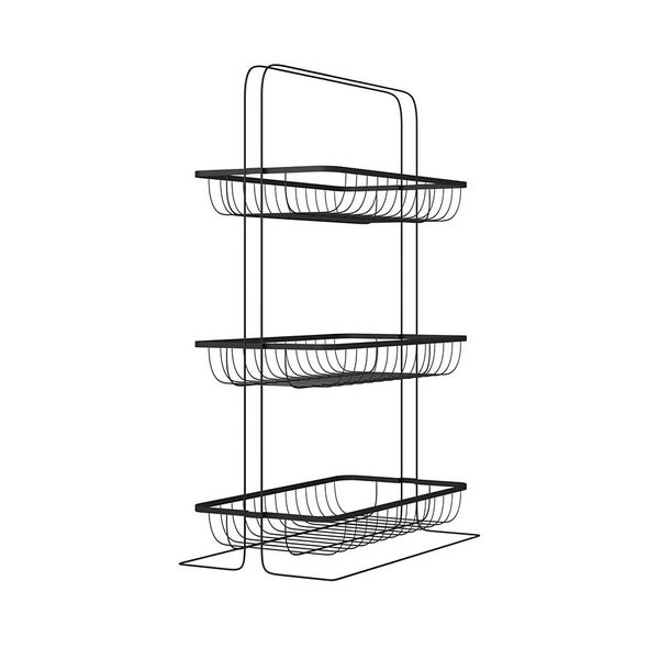 Homebase 3 Tier Bathroom Storage Caddy Black Homebase