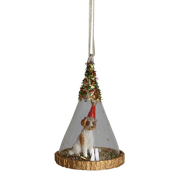 Dog Glass Dome Hanging Christmas Tree Decoration Homebase