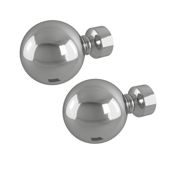 Rothley Baroque 25mm Solid Orb Curtain Pole Finials (Pair) Polished