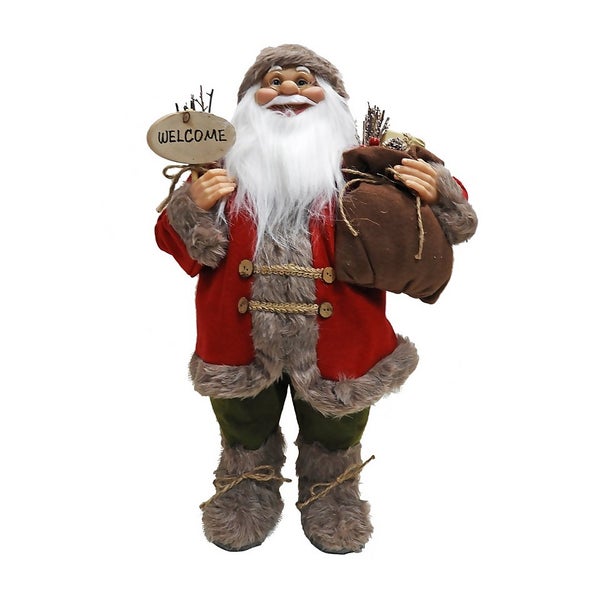 Traditional Standing Father Christmas with Red Coat - 60cm