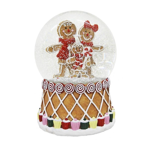 Musical Gingerbread Family Christmas Snow Globe Homebase