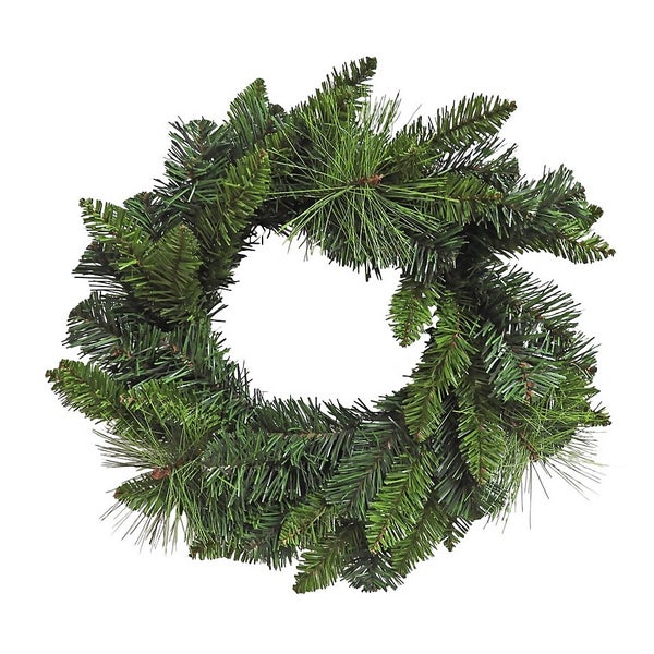 Artificial Christmas Wreath Green Foliage 45cm Homebase