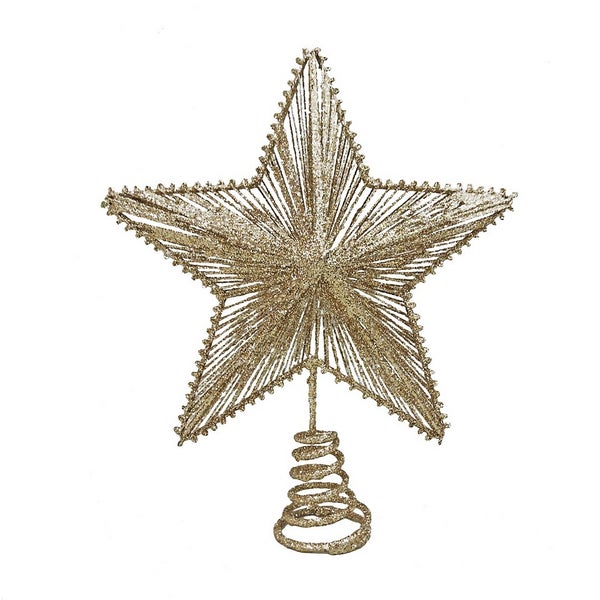 Gold Glitter 3D Christmas Tree Topper Homebase