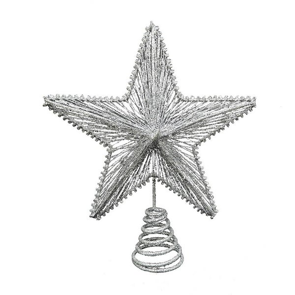 Silver Glitter 3D Christmas Tree Topper Homebase