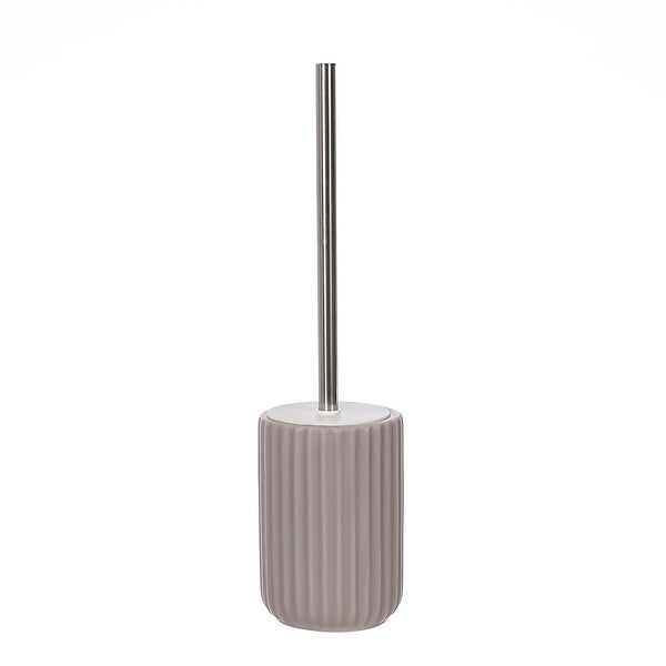 Ceramic Toilet Brush Grey Ridged Homebase