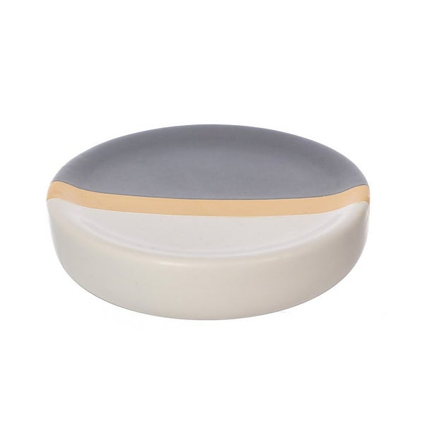 Ceramic Soap Dish Ochre and Grey Homebase