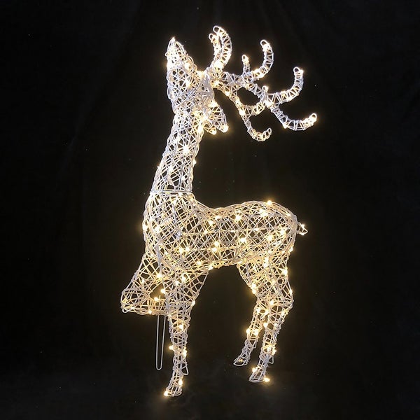 White LED Standing Reindeer 3D Outdoor Christmas Light 1m