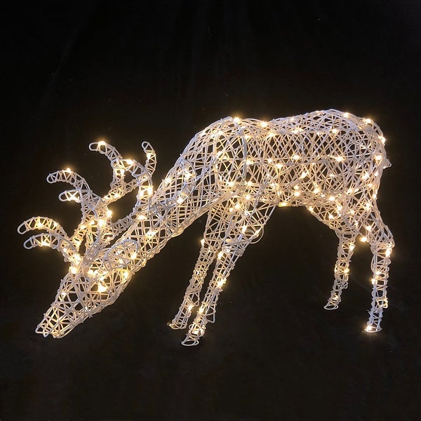 White LED Grazing Reindeer 3D Outdoor Christmas Light 1m