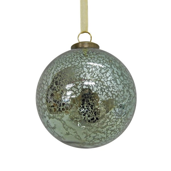 Green Mercury Glass Christmas Tree Bauble Homebase
