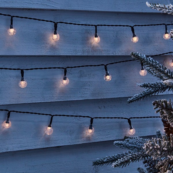 100 Bubble Ball LED Outdoor Christmas String Lights Warm White Homebase