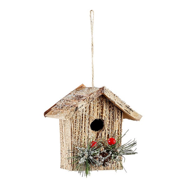 Wooden Birdhouse Christmas Tree Decoration Homebase