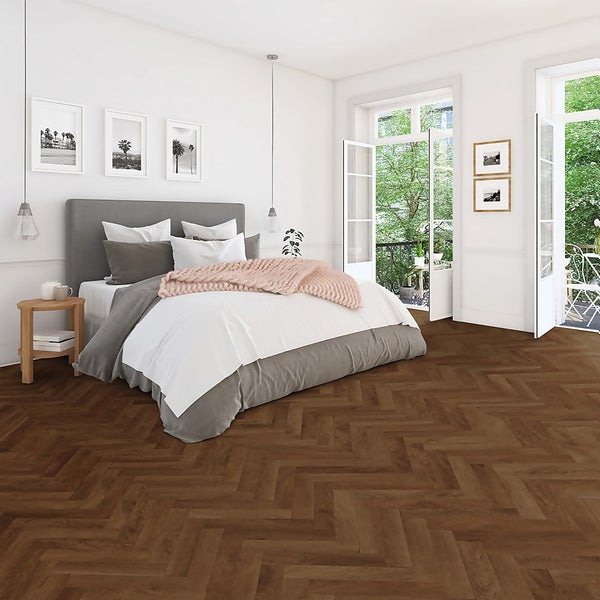 Offer Homebase Kraus Herringbone Luxury Vinyl Floor Tile