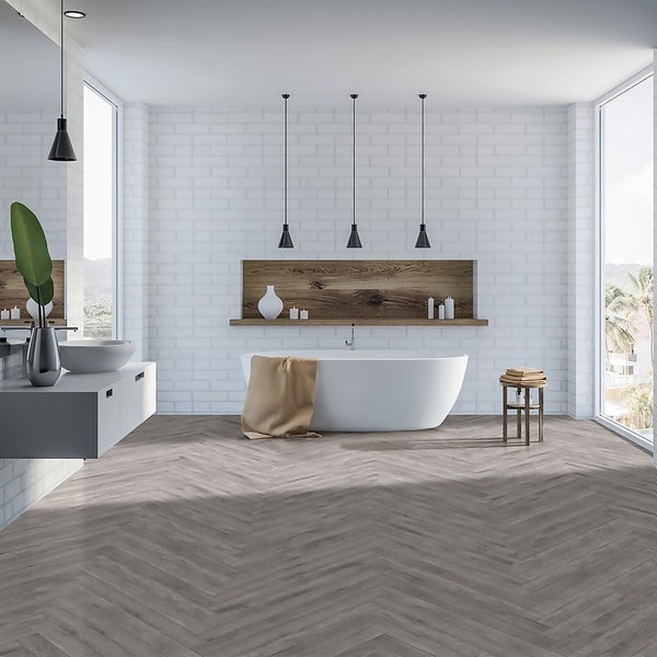 Offer Homebase Spc Kraus Herringbone Luxury Vinyl Floor