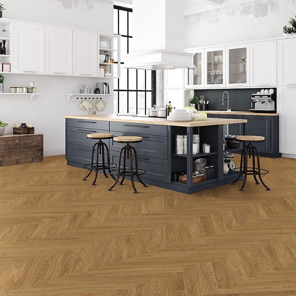 Offer Homebase Kraus Herringbone Luxury Vinyl Floor Tile