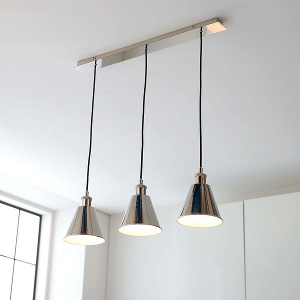 Rhinefield Pendant Light - 3lt Nickel 