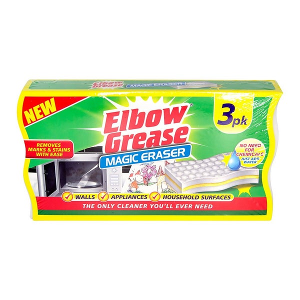 Elbow Grease Sponge Eraser 3 Pack Homebase