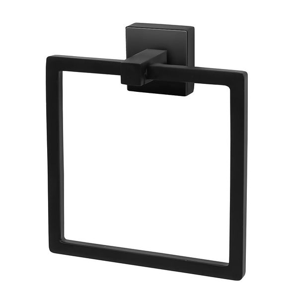 Homebase Towel Ring Square Black Homebase