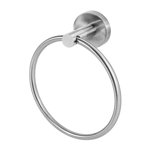 Homebase Towel Ring Round Brushed Steel Homebase