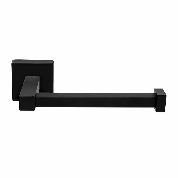 Homebase Toilet Roll Holder Fixed Square Black Homebase