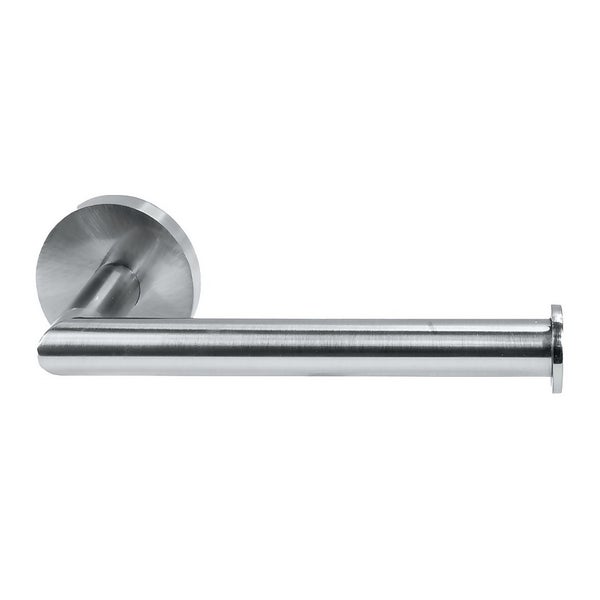Homebase Toilet Roll Holder Fixed Round Brushed Steel Homebase