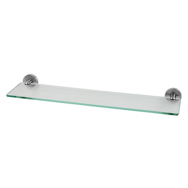 Glass Bathroom Shelf Brushed Steel Round Mounting Brackets Homebase
