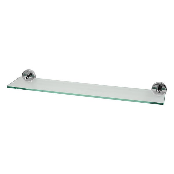 Glass Bathroom Shelf Chrome Round Mounting Brackets Homebase