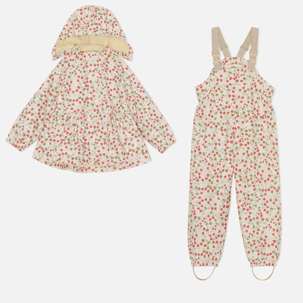 Konges Sløjd Rainy Palme Strawberry Print Rainwear Set