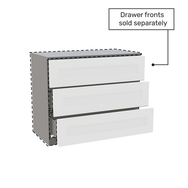 House Beautiful Realm Wide Chest of Drawers Carcass Grey Shaker