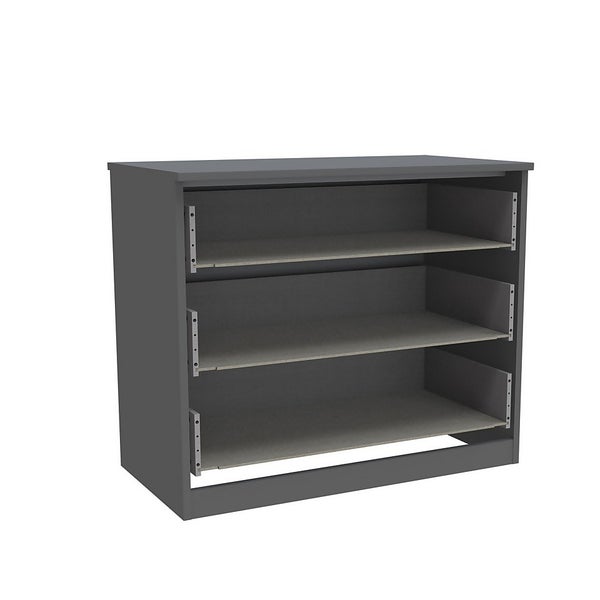 House Beautiful Realm Wide Chest of Drawers Carcass Carbon Grey
