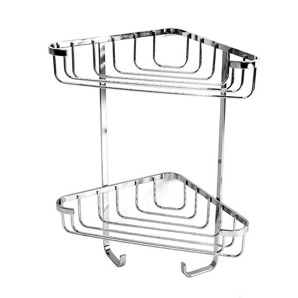 Homebase 2 Tier Corner Basket Chrome Homebase