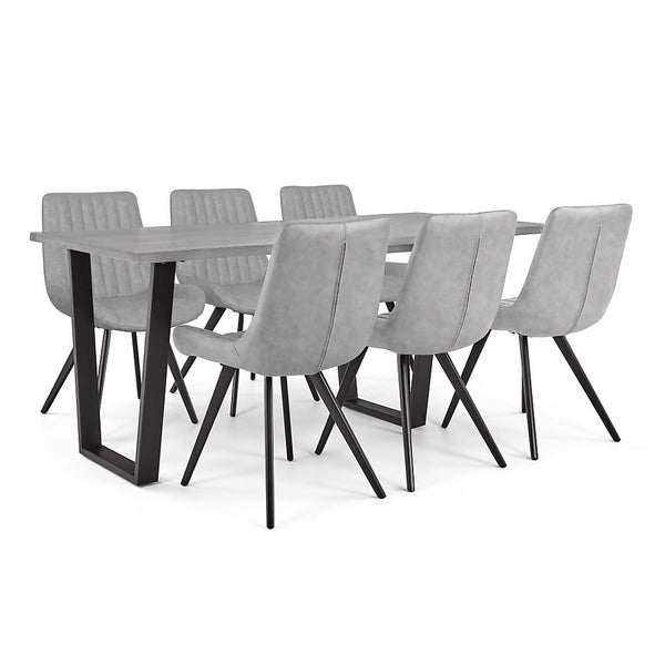 Dalston Dining Table and 6 Chairs Silver Homebase