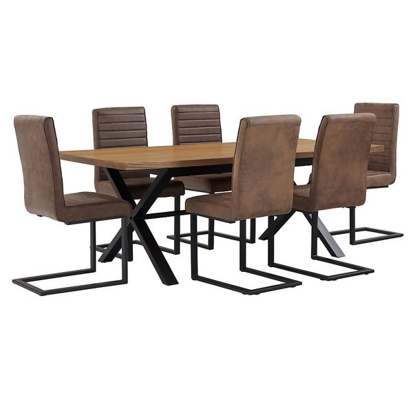 Albury Extending Dining Table and 6 Ayden Chairs Homebase