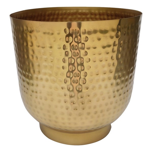 Hammered Brass Effect Indoor Plant Pot 16cm Homebase
