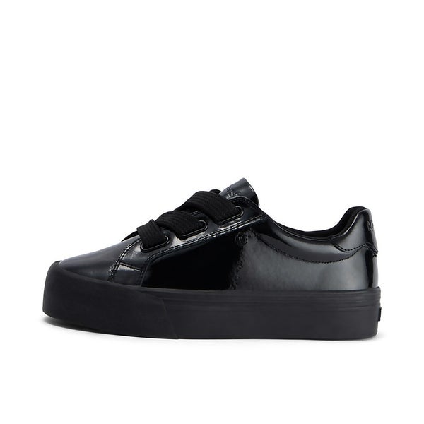 Youth Women Tovni Stack Lo Ribbon Patent Leather Black | Kickers