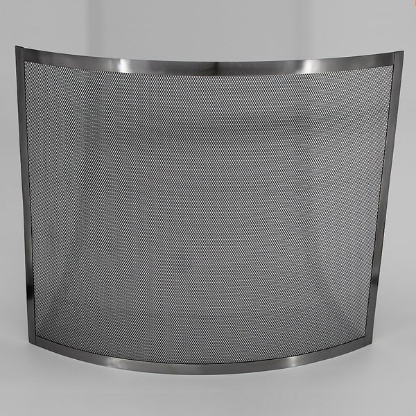 Curved Pewter Effect Fire Screen Homebase