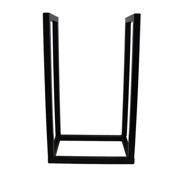 Contemporary Square Log Store & Rack Black Homebase