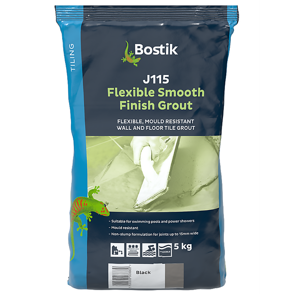 Bostik J115 Flexible Smooth Finish Tile Grout Black 5kg Homebase